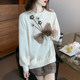 Women's fashion heavy industry round neck sweater women's spring and autumn clothing 2022 new style foreign style age-reducing long-sleeved top design sense