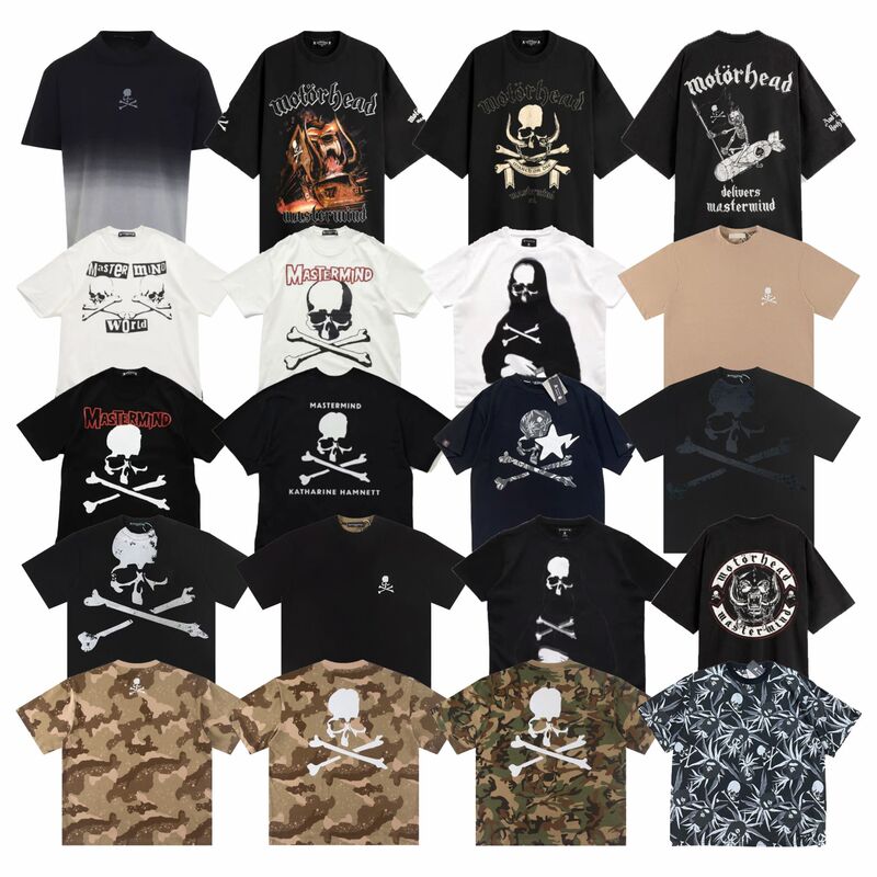Mmj American High Street Dark Skull Washed Vintage Loose Short-Sleeve T-Shirt Unisex Trendy Brand