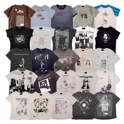 ERD's melancholy second-generation rich kid 26ss new American-style washed and aged retro casual short-sleeved T-shirt is trendy for both men and women