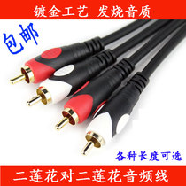 Signal line red and white audio cable RCA two to two double Lotus head audio power amplifier 3 meters 10 meters-30 meters