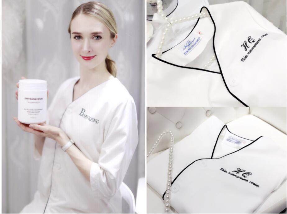 Korean-style semi-high-end custom skin management beauty salon beauty tattooist training school work clothes sleeves