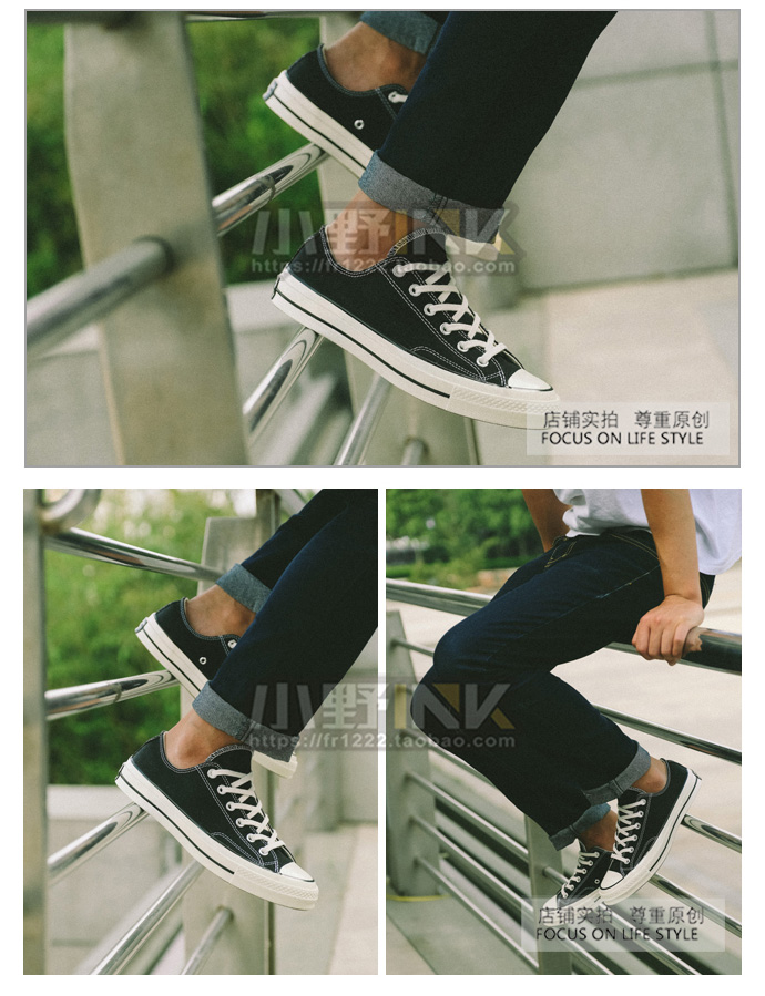 Ono INK Converse Converse 1970s Bản sao Giày đế thấp màu đen tiêu chuẩn của Samsung 144757c giày thể thao nữ đẹp