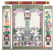  Hand-painted family hall axis dedicated to hanging painting ancestors old ancestors rural living room genealogy Genealogy Genealogy Zhongtang scroll