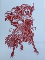  Shandong Weifang Yangjiabu Woodblock New Year painting Paper-cut New Year Painting Martial God of Wealth riding Guan Gong
