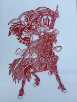  Shandong Weifang Yangjiabu Woodblock New Year painting Paper-cut New Year Painting Martial God of Wealth riding Guan Gong