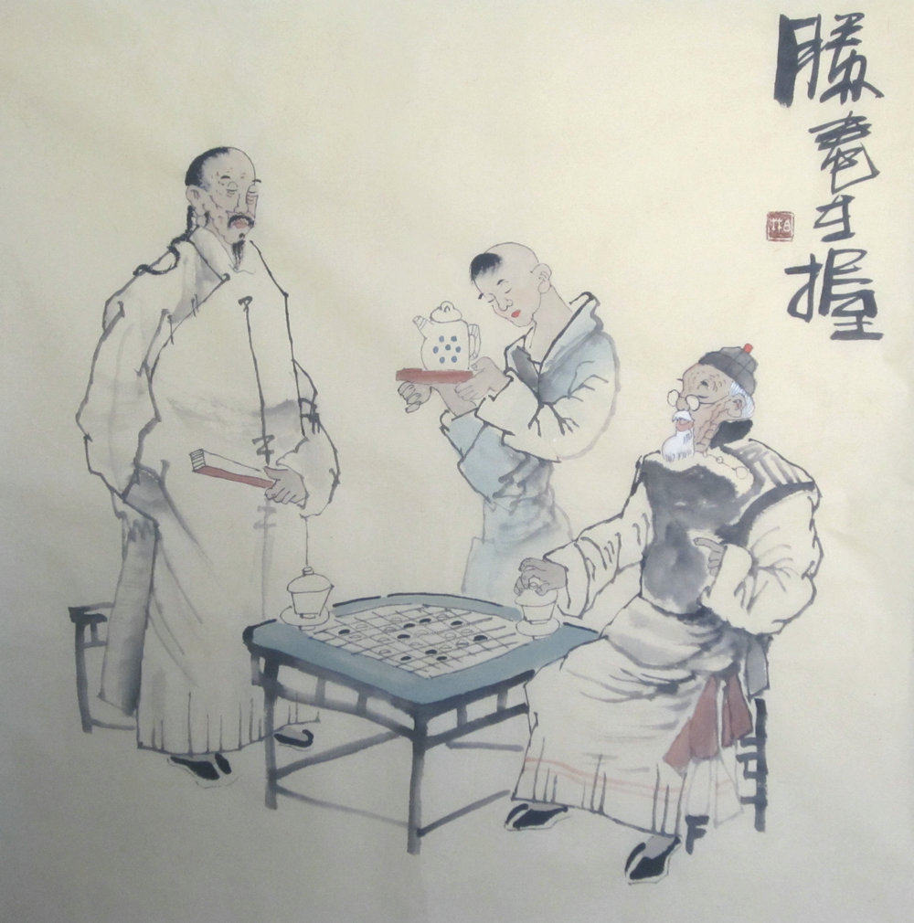 Pure Hand Plover Painting of the Painting Hopper Square Country Painting Hotel Dining Room Water Ink Painting Work Real Traces Antique Hung Painting Calligraphy