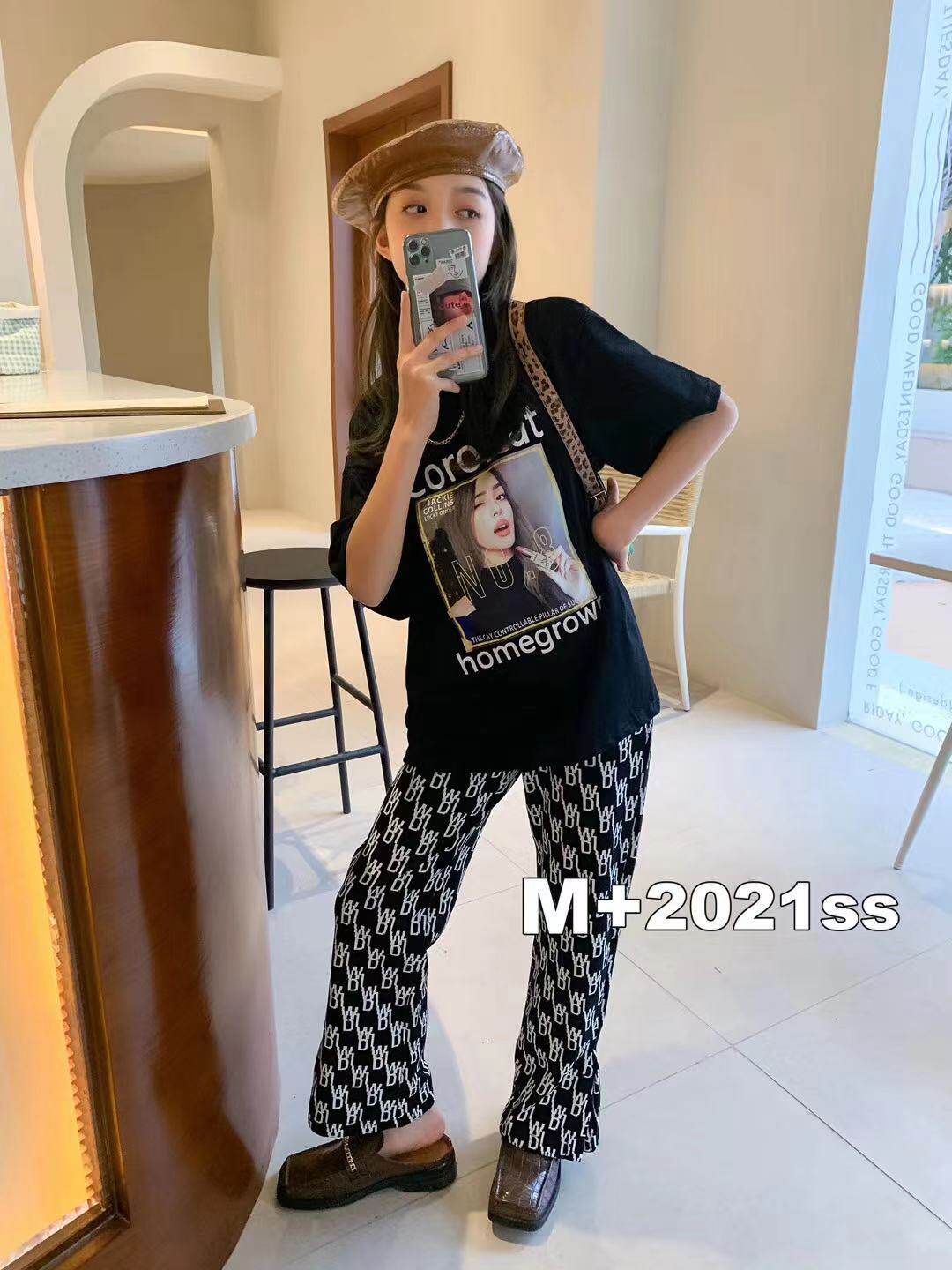 Korean children's clothes girls short sleeve T - shirt 2021 new Yang Gas Network red casual and BF wind loose coat