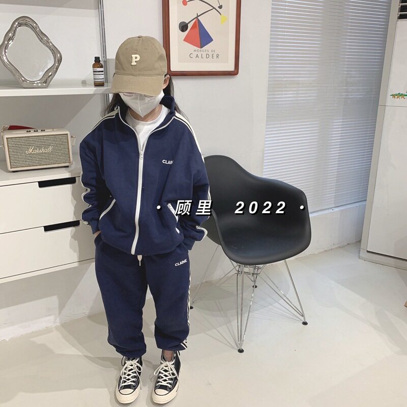South Korea Polar's Same-girl Child Casual Jacket 2022 Chunqiu Yansends CUHK Trendy Sports Pants Suit Tide