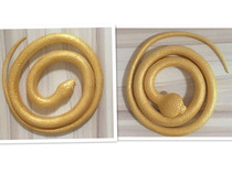 80cm gold python Golden Cobra simulation soft glue toy snake children plastic fake snake trick toy animal