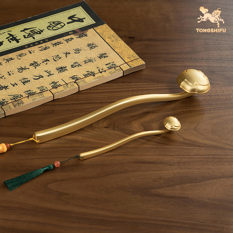 Copper Master's full copper pendulum piece < Ruyi (true gold and silver plated) > Bronze Craft Gift Pendulum Decorated home Ornament Desktop Gift