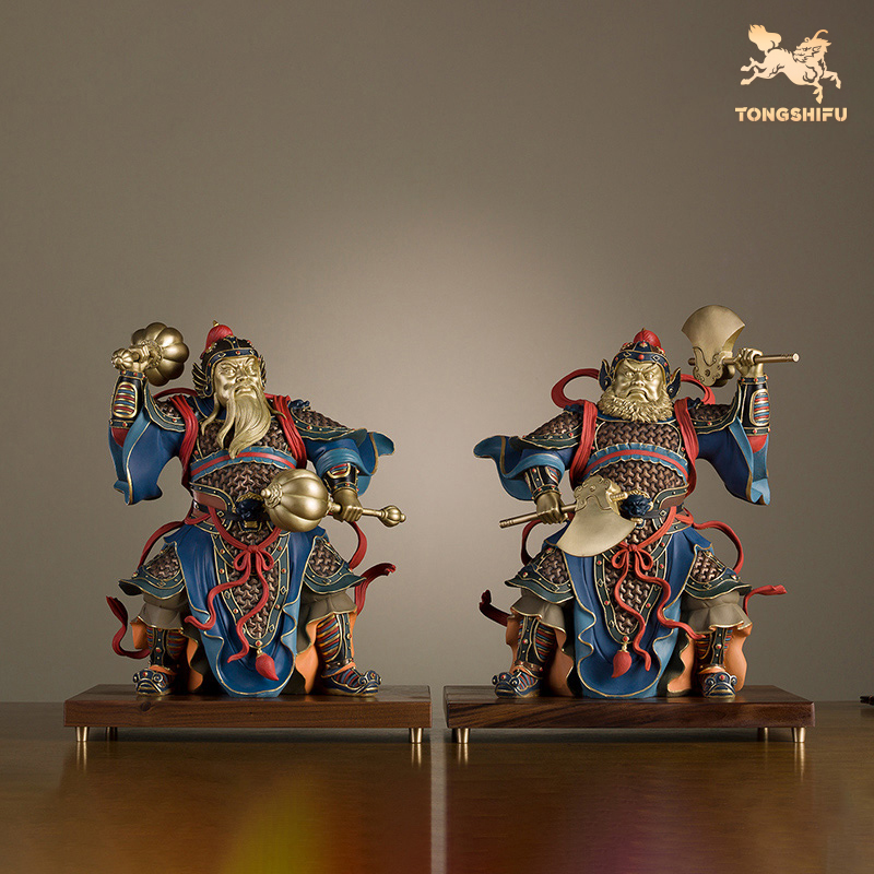 Bronze master brass pendulum piece < auspicious door god (pair) > home bronze craft gift pendulum decorated living room adornment