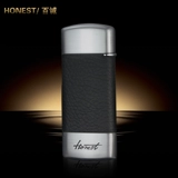 Металлическая ультратонкая ветрозащитная креативная зажигалка, из натуральной кожи, подарок на день рождения