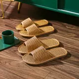 Летние соломенные домашние женские тапочки