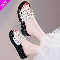 2021 new mid-to-flat net red the same social tide Joker summer fashion sandals wear womens shoes