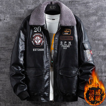 Fat childrens clothing boys coat autumn and winter clothing 12-15 years old foreign-school children plus velvet padded leather jacket Korean version of the tide