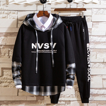 Boys autumn suit 2020 new 13-year-old junior high school students Foreign style 16 middle and Big Boy Plaid 11-year-old boy tide sweater