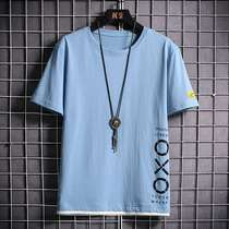 Boys cotton short-sleeved T-shirt 12-15 years old handsome junior high school students boys big children loose summer clothes