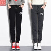 Mùa thu đông quần cotton, quần thể thao chân và cashmere, học sinh, chân mỏng, dày, quần harem, nữ triều lỏng lẻo