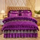 Phong cách châu Âu màu ren nhung giường bông váy một gia đình bốn 1.5m1.8 mét đơn hoặc giường đôi giường bìa bìa - Váy Petti váy giường khách sạn