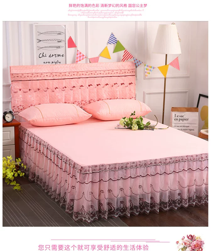 Summer giường váy ren trong một mảnh 1.8m 1,5 m 2,0 giường nệm khăn trải giường công chúa gió bảo vệ nắp trượt - Váy Petti