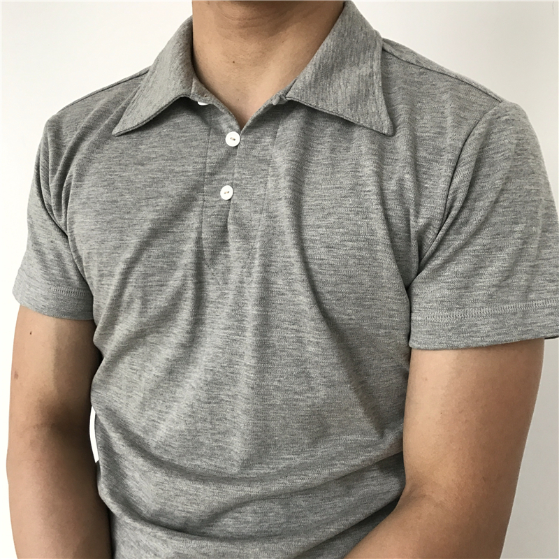 Ami 咔叽 Mỹ retro handmade tre bông cổ áo cổ áo POLO áo sơ mi nam ngắn tay không-Henry cổ áo T-Shirt nam mùa hè áo phông nam có cổ