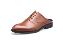 New mens single slippers try dressing room with male slippers Heightening Home Leisure Bag Head Mens Leather Rice Dumplings