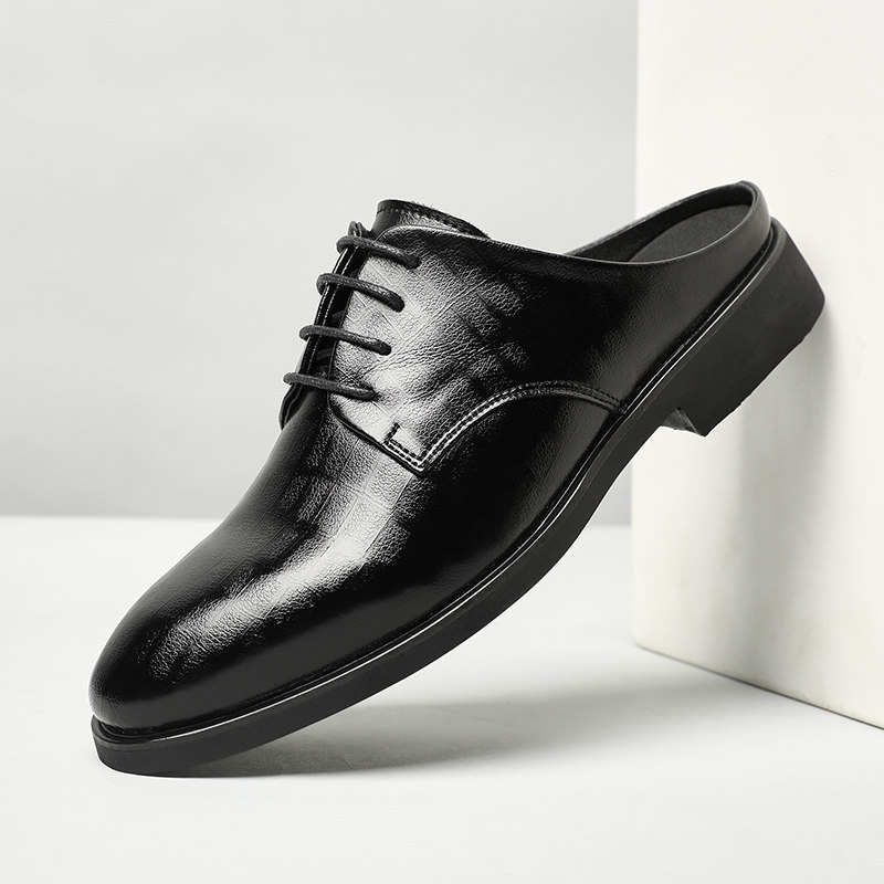 Spring Autumn Season New Inglén Genuine Leather Business Men's Leather Shoes Casual Office Men's Slippers Try Clothes Photography Wedding Shoes Big Size