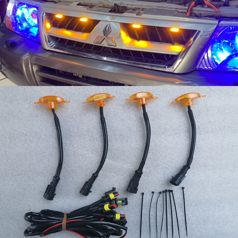 Suitable for PAJERO midnet light LED front face decorative lights Mitsubishi V73 V93 retrofit line lights foggy spotlight