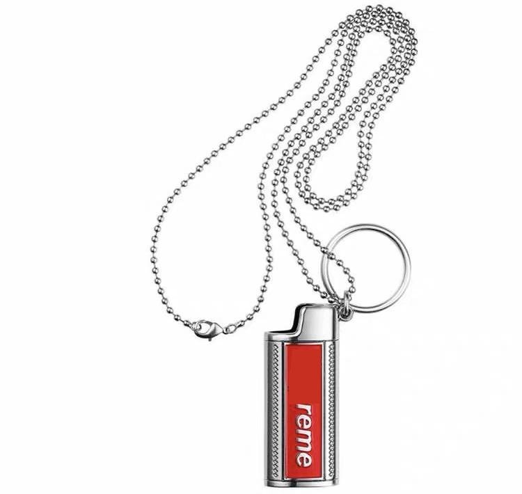 Supports Identification of Supreme 19Ss Lighter Case Necklace Box Logo High-Quality Keychain Pendant