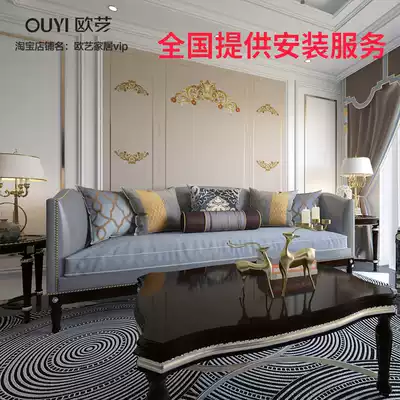 European-style living room hard bag background wall embroidery TV hard bag background wall American simple bed soft bag background customization