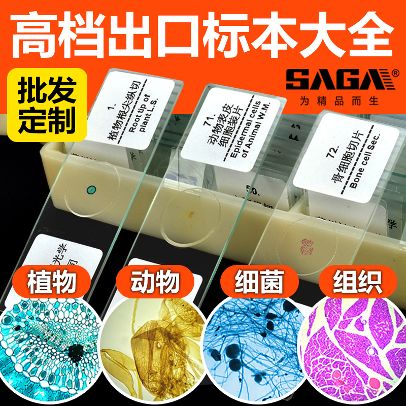 Biological Microscope Accessories, Observation Specimens, Slices, Animal and Plant Slides, Sample Glass Slides, Kidsren's Experiments