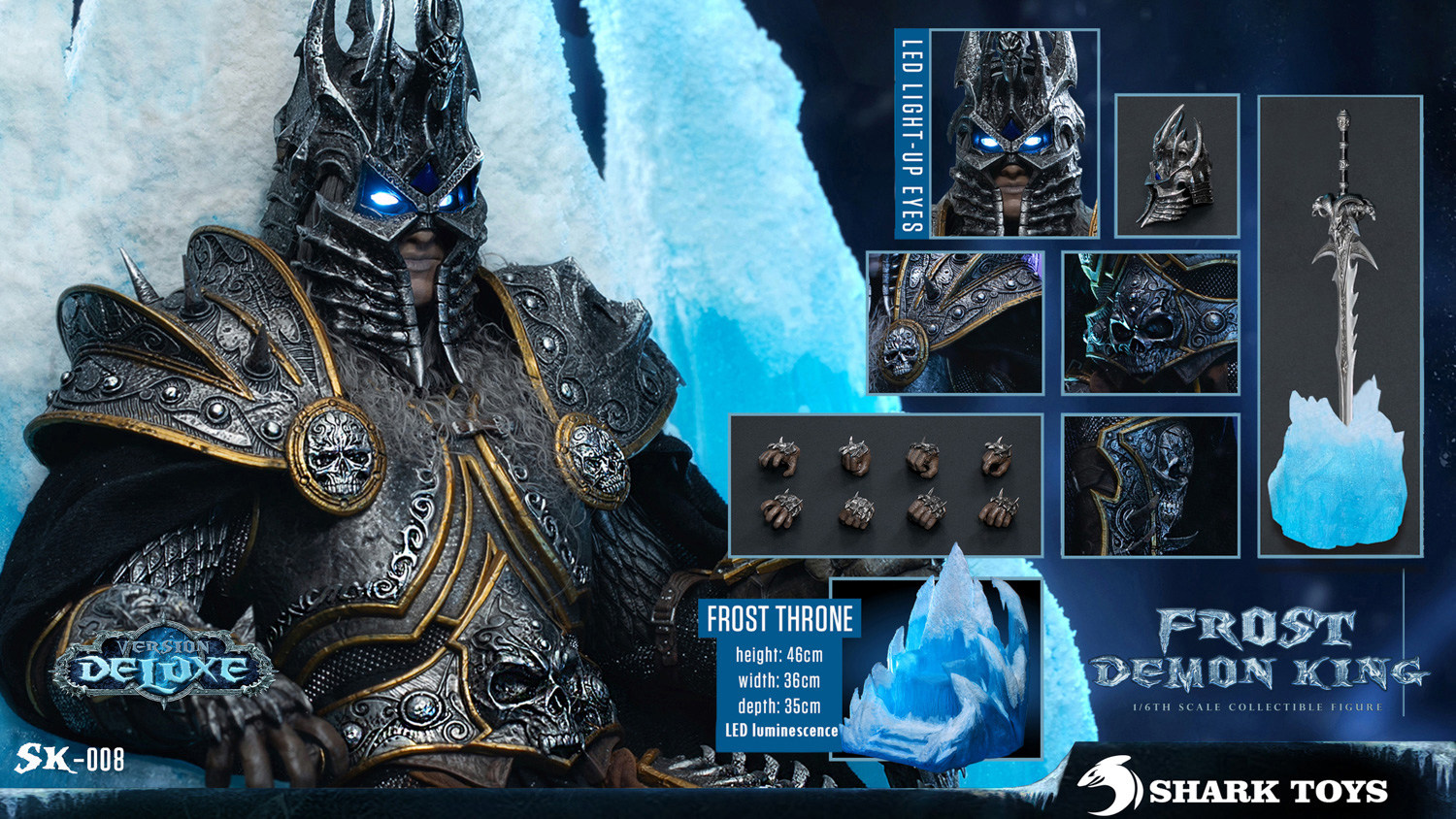 SHARK TOYS World of Warcraft Lich King 1/6 Action Figure Model