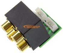 Two-way machine internal audio socket 2 54mm 3PIN male to gold-plated 4-position RCA Lotus socket parts