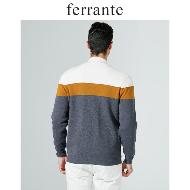 Ferrante Ferrante ດູໃບໄມ້ລົ່ນແລະລະດູຫນາວຂອງຜູ້ຊາຍຄົນອັບເດດ: ເສື້ອຂົນສັດບໍລິສຸດປົກກະຕິ knitted cardigan sweater 5003-97