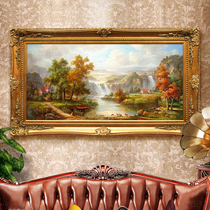 European landscape oil painting pure hand-painted handmade American decorative painting Auspicious Deer cornucopia living room large hanging painting