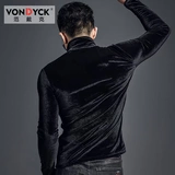 Мода Van Dak's Gold Velvet High -Necked Long -Sleeved Long -Sleeed