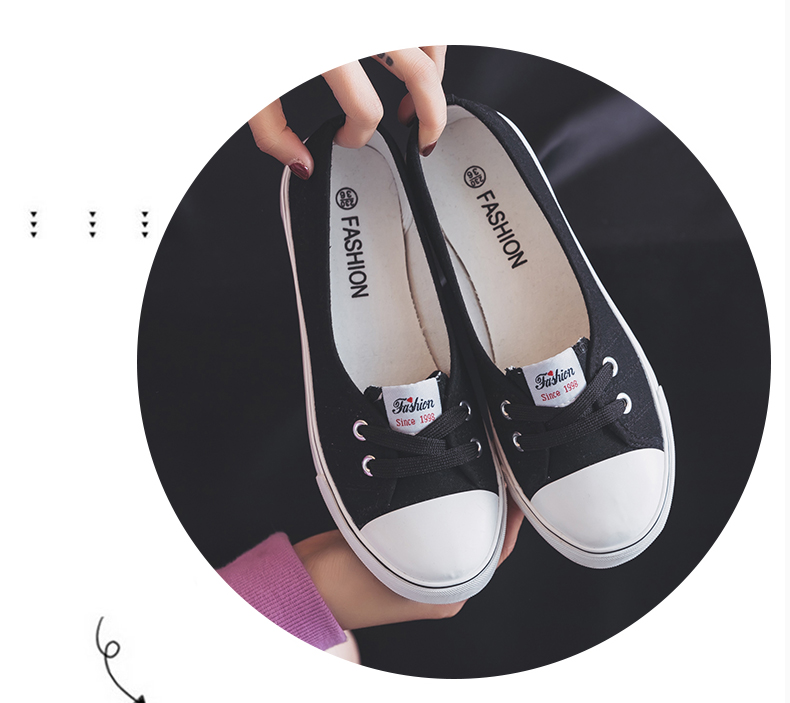 Mùa hè 2018 mới đôi giày vải nhỏ màu trắng của phụ nữ Sinh viên Harajuku ulzzang Phiên bản Hàn Quốc của mùa xuân hoang dã giày nông giầy thể thao nữ