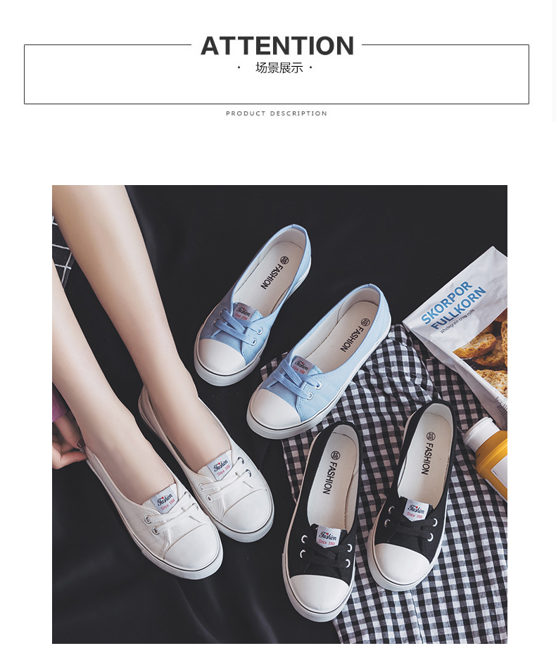 Mùa hè 2018 mới đôi giày vải nhỏ màu trắng của phụ nữ Sinh viên Harajuku ulzzang Phiên bản Hàn Quốc của mùa xuân hoang dã giày nông giầy thể thao nữ