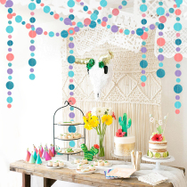 Beauty shop hall decoration round pull flower graduation season summer scene decoration Ceiling shop window hanging decoration