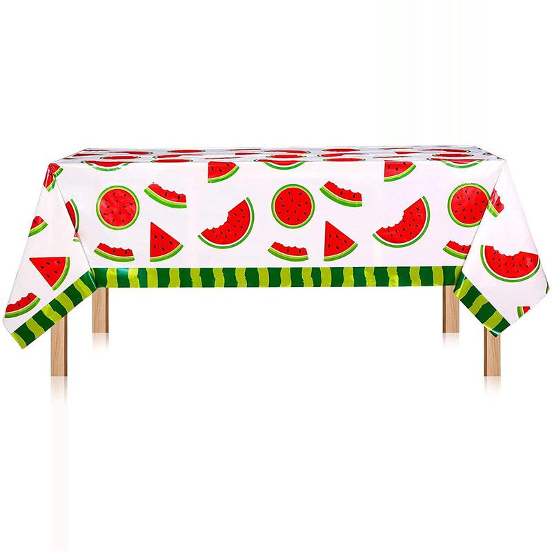 Watermelon-Themed Disposable Waterproof Pe Tablecloth Can Be Used as a Backdrop for Outdoor Picnics, Parties, and Dessert Table Decorations