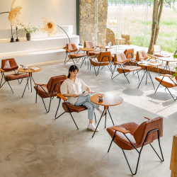 Cafe Table and Chair Set, Industrial Style Bar, Milk Tea Shop, Rest Area, Office Reception Sofa, Leisure Internet-Famous Chair