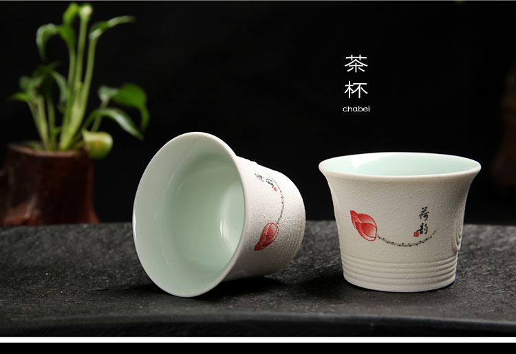 Bộ hoàn chỉnh của bộ trà Ge Yao ice crack Kung Fu trà bộ ấm trà đặc biệt cung cấp 汝 lò trà gốm lễ Linglong bộ trà