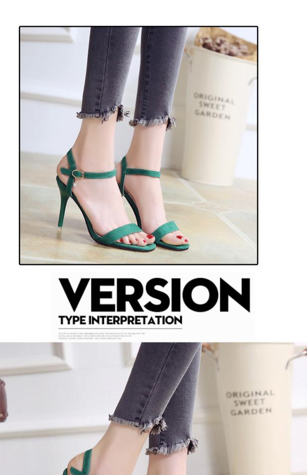 2018 phiên bản Hàn Quốc mới của sandal nữ mùa hè đẹp với màu đen khóa từ gợi cảm nữ giày cao gót hở ngón đa năng dép havaianas chính hãng