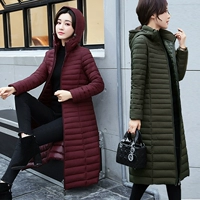 Áo khoác cotton chống mùa cho nữ dài và nhẹ, mỏng Phiên bản Hàn Quốc của áo khoác cotton trùm đầu xuống áo khoác cotton trung tính cho mẹ áo phao burberry nữ