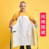 古雷米 Кофейный хлопковый фартук для работы, в британском стиле, делается под заказ, с печатью вашего логотипа