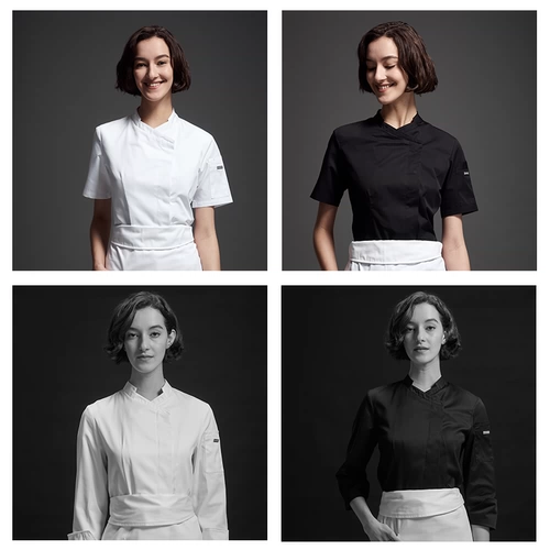 古雷米 Униформа шеф-повара для женщин с длинными и короткими рукавами, летняя столовая, ресторан, отель, торт, десерт, дышащая сетчатая униформа шеф-повара