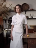 Рабочая одежда Guremi для шеф-повара, женская осенне-зимняя одежда с рукавами три четверти для выпечки тортов, общественного питания, ресторана, кухни, одежда для шеф-повара