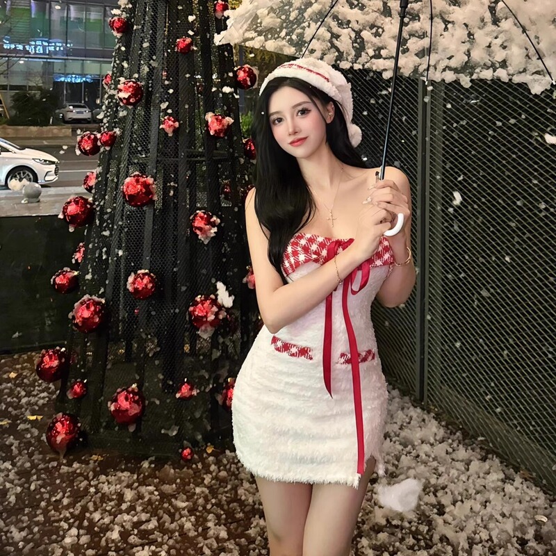 Atmospheric Christmas Little Sheep Cosplay Outfit, Pure and Alluring Style Dress, Furry Sexy Bodycon Skirt Outfit Atmospheric Christmas Little Sheep Cosplay Outfit, Pure and Alluring Style Dress, Furry Sexy Bodycon Skirt Outfit
