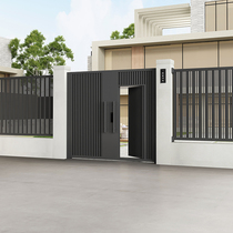 Aluminum alloy villa courtyard gate iron art rural self-built house yard gate stainless steel garden community outdoor door