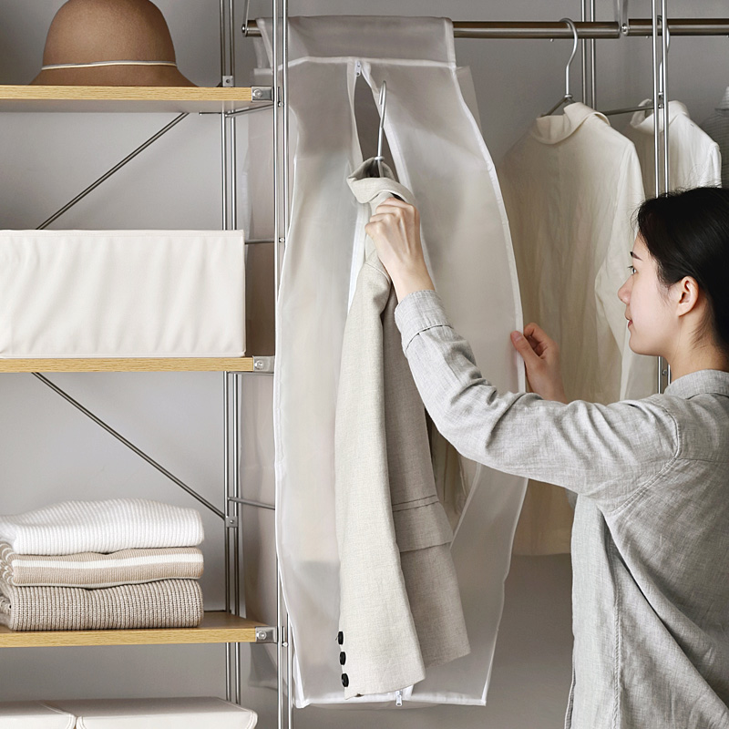 Solid multiple pieces transparent frosted large clothes Western clothes Dust Cover Clothing Cashier Bag Thickening Changing Season Clothes Hanging Clothes Cover